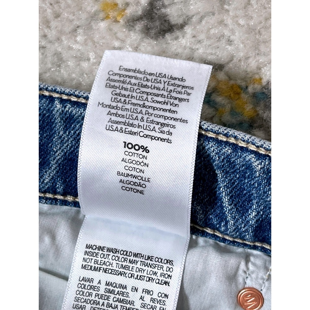 MOTHER Dodger Skimp Cuff Jeans SZ 28 Leap of Faith Straight Light Wash USA - Picture 12 of 12